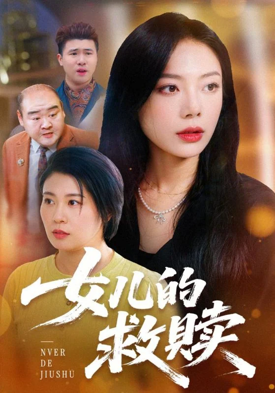 两名女子位于前景，后方拼接男子肖像，画面保留《女儿的救赎》片名。